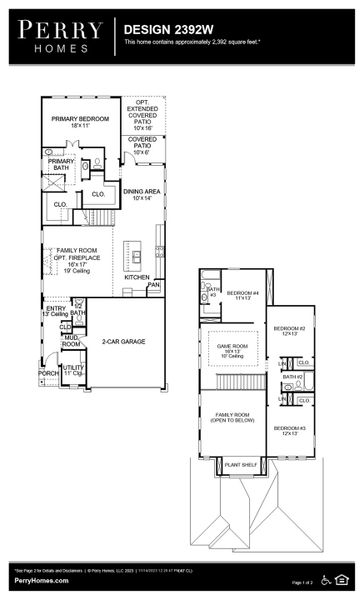 Floor Plan for 2392W