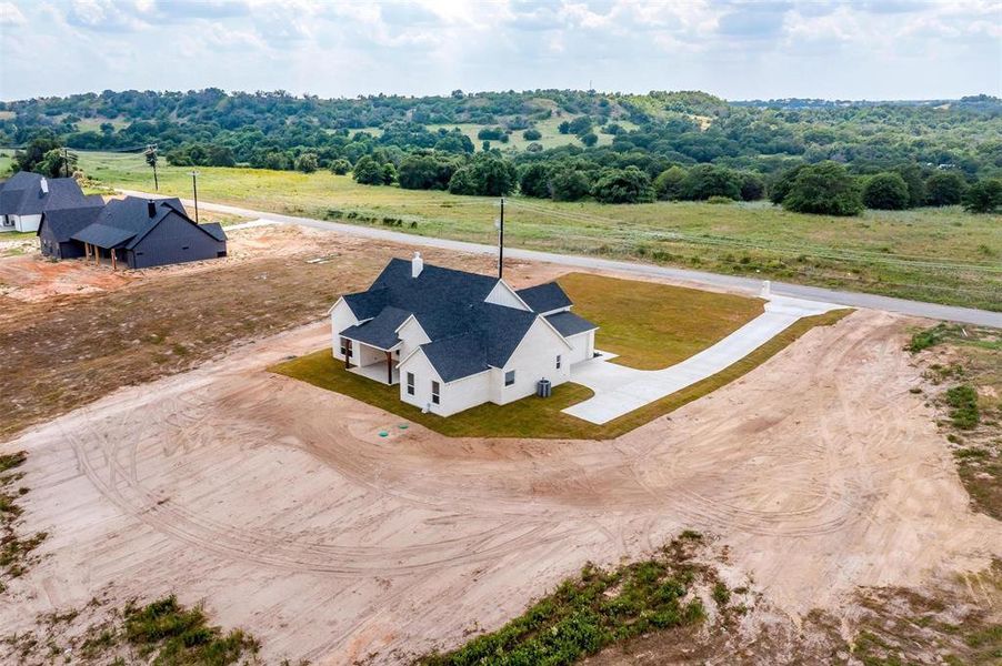 Aerial view featuring a rural view