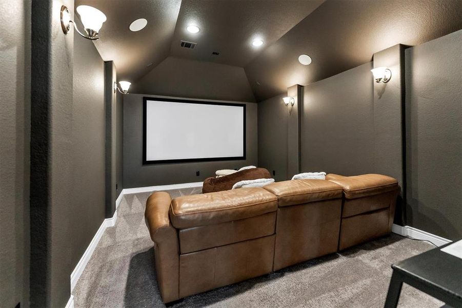 Movie night and sports viewing in your own personal theater room