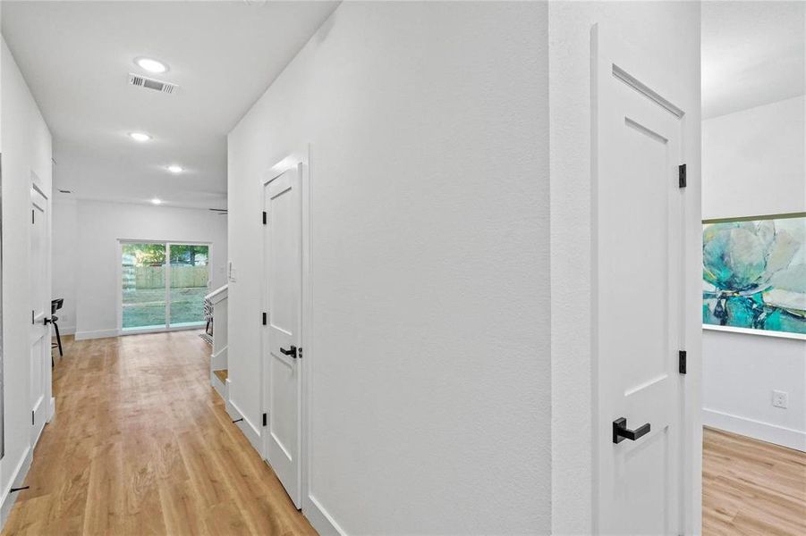 Hall featuring light hardwood / wood-style floors