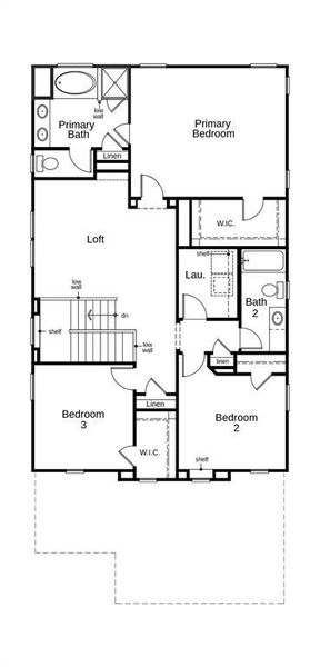 This floor plan features 3 bedrooms, 2 full baths, 1 half bath, and over 2,300 square feet of living space.