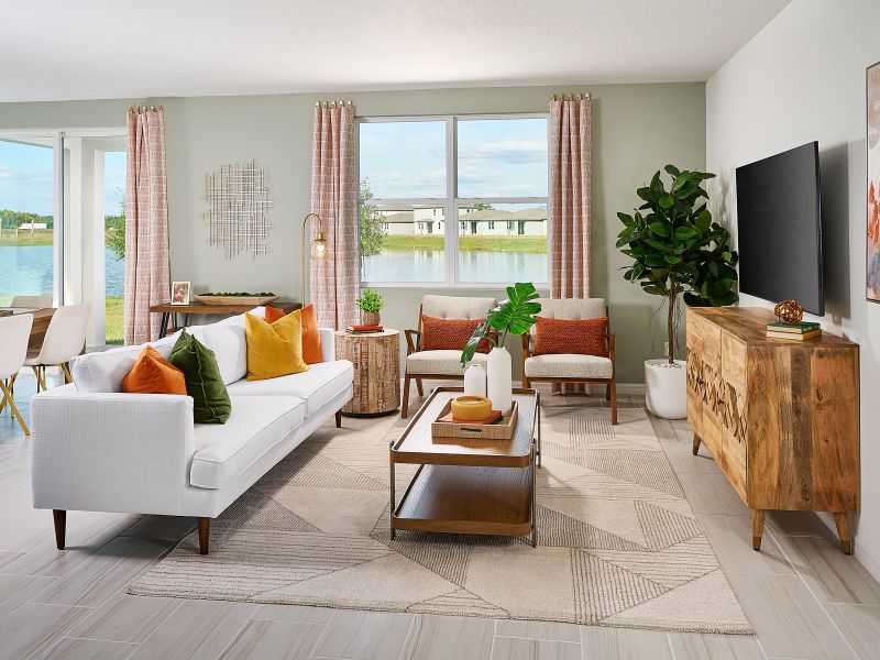 Family room modeled at The Meadow at Crossprairie
