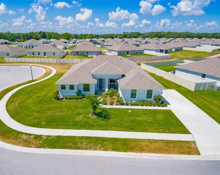 extended driveway & large yard