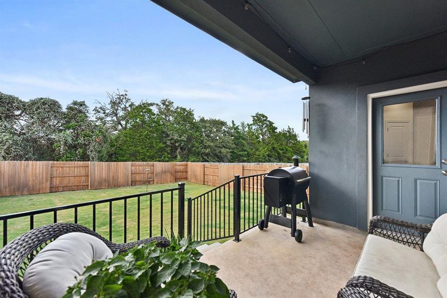 Back porch looking into yard