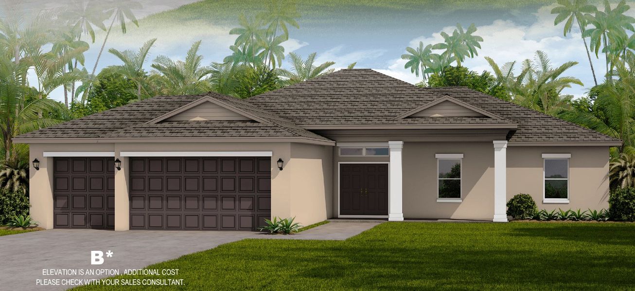 New construction Single-Family house Villa Porto 3 Car, 851 Vantage Street Southeast, Palm Bay, FL 32909 - photo