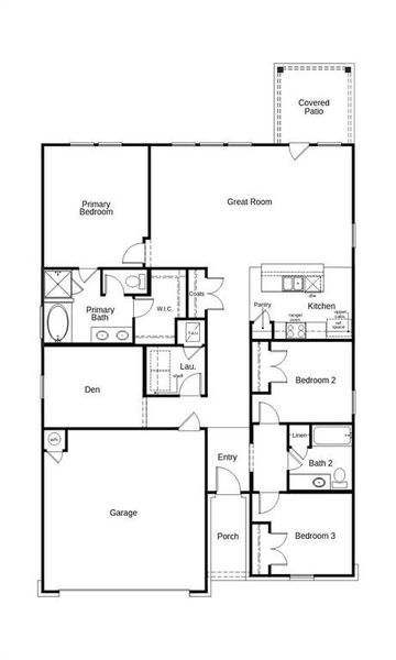 This floor plan features 3 bedrooms, 2 full baths, and over 1,600 square feet of living space