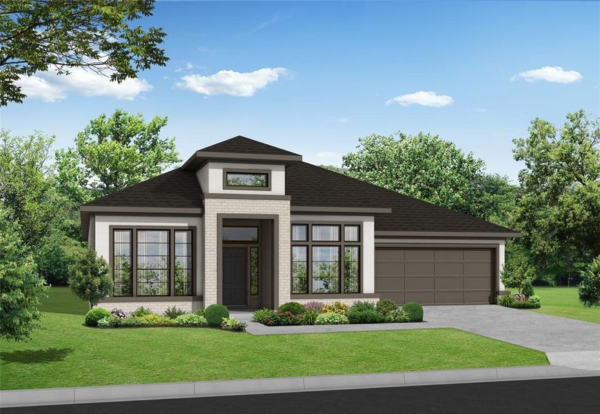 Lucca plan by Newmark Homes with 4 bedrooms and 4.5 bathrooms and a tandem 3 car garage.