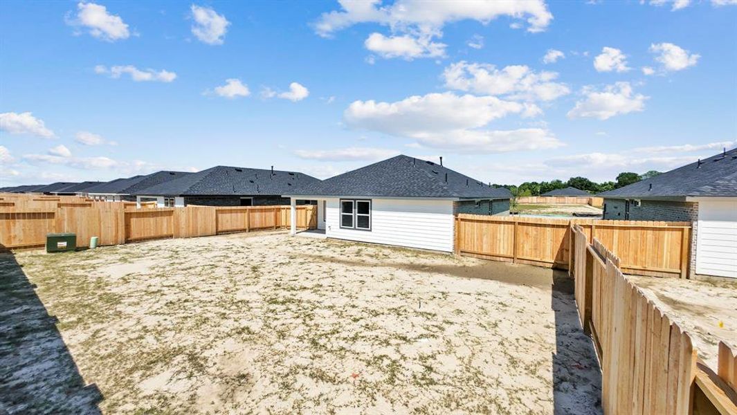 Outstanding large Backyard with no one behind you! Maybe that Organic Garden you always wanted, maybe pool so many things you now can have when it's your Home! Make that call! **Image Representative of Plan Only and May Vary as Built**