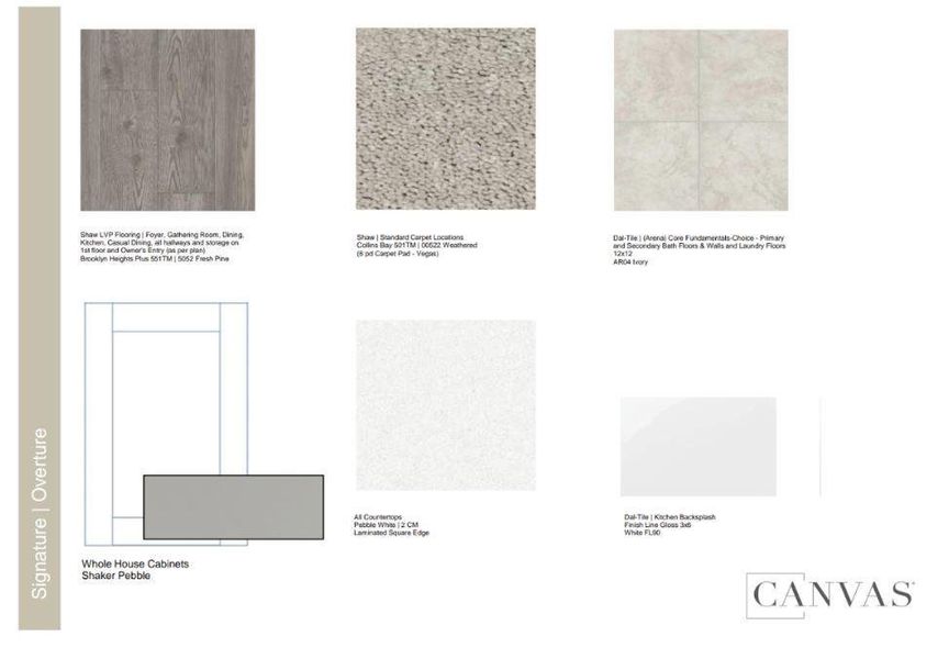 Design Selections.  Home is under construction and selections are subject to change.