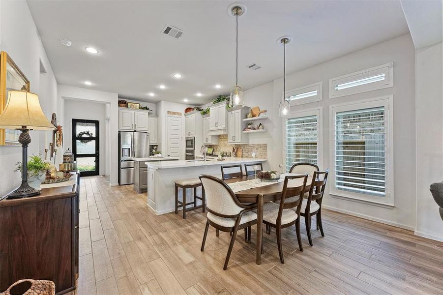 Plantation shutters were added to the study/office, dining room and living room (as well as the primary suite)