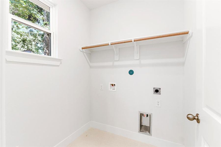 Picture of laundry room with natural lighting.