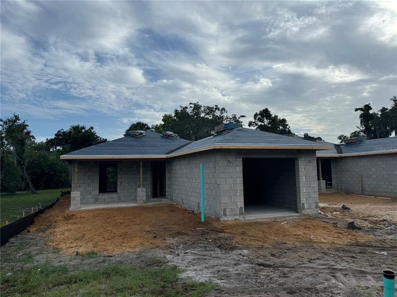 Front elevation under construction