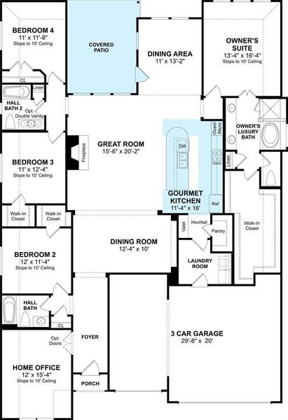 The Cooperfield floor plan by K. Hovnanian Homes. 1st Floor shown. *Prices, plans, dimensions, features, specifications, materials, and availability of homes or communities are subject to change without notice or obligation.