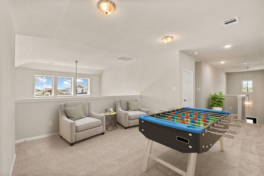 As you make your way upstairs this exceptional game room is a standout feature in this remarkable property, offering a space that combines luxury and fun for all ages.