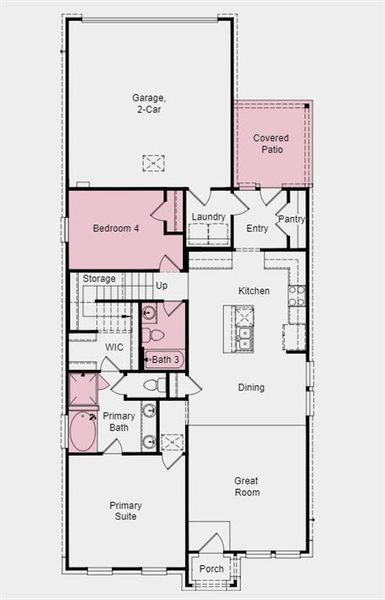 Structural options added include; Slide-in tub at primary bath, 4th bedroom with full bath, and covered patio.