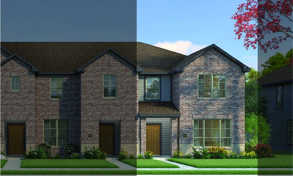 Houston with Elevation 4A Stone Exterior 2023 Townhomes