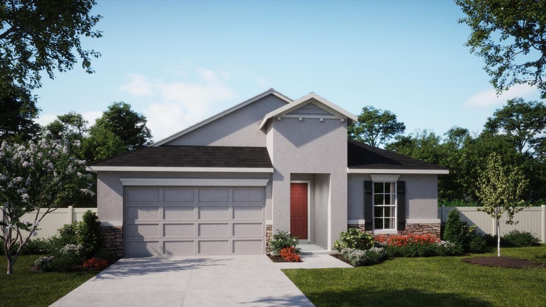 French Country Elevation - Cloverdale at St. Johns Preserve in Palm Bay, FL by Landsea Homes