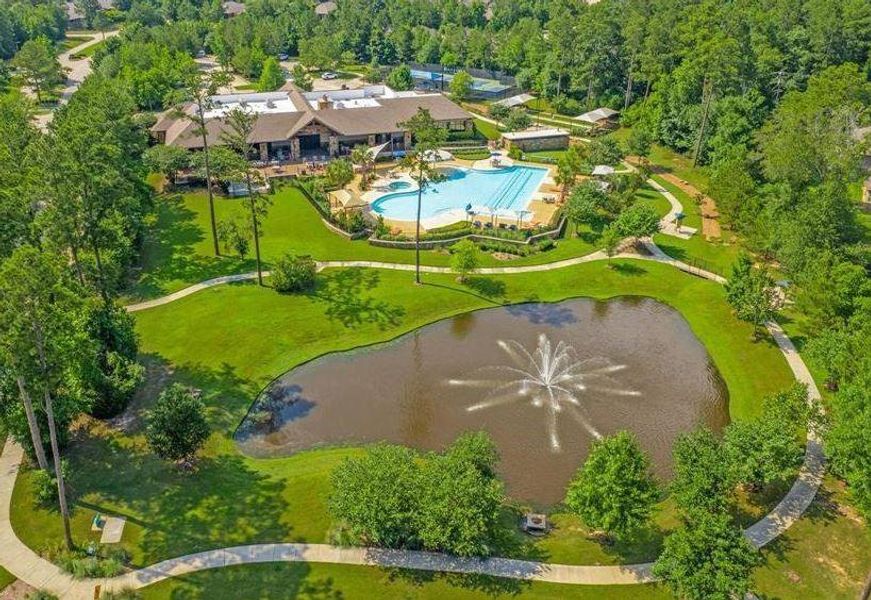 The clubhouse is located at 300 Bonterra Boulevard - complete with pool, park setting adjacent to aesthetic pond with walking path, tennis courts, and more!