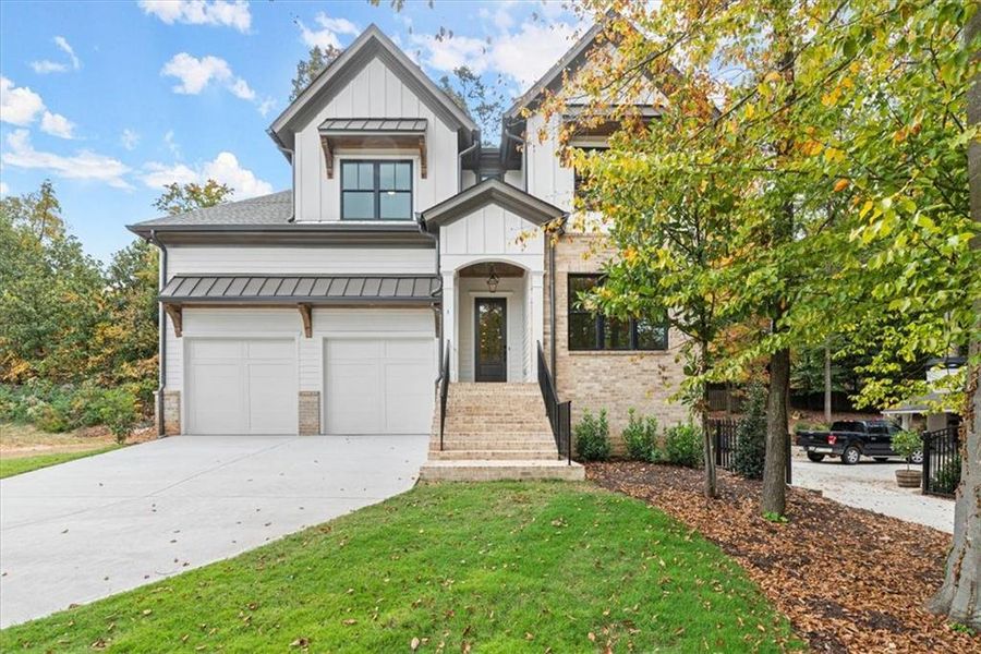 View of front of house with a garage