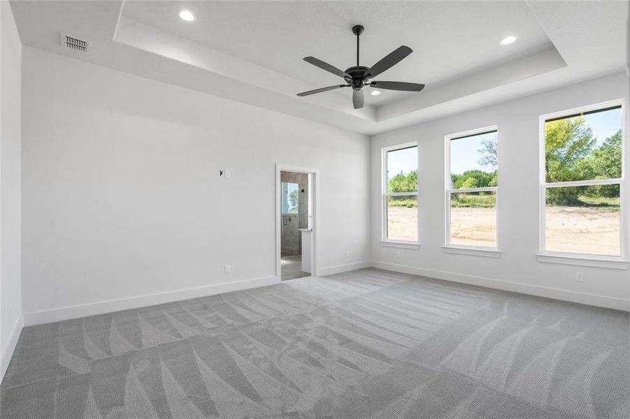 Master bedroom overlooking the backyard.