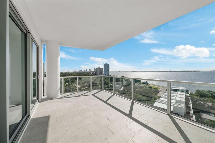 Front terrace with Bay and Downtown Tampa skyline views