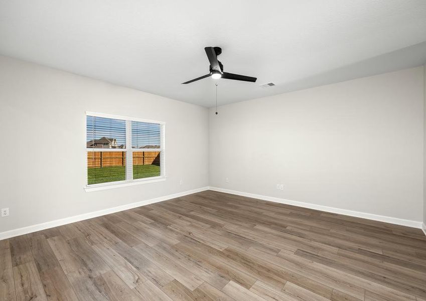 Luxury vinyl plank flooring is located throughout the home.