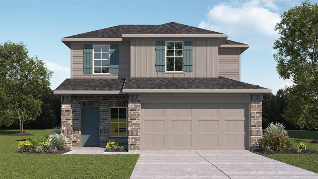 New construction Single-Family house 13713 Gunnison Grove Ave, Mustang Ridge, TX 78610 The Florence- photo