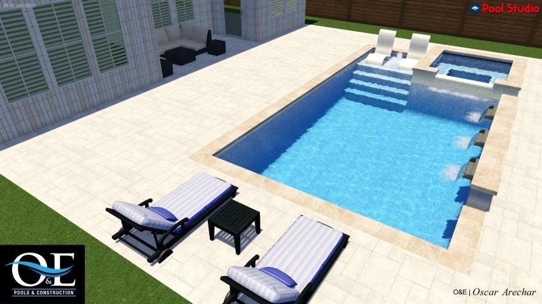 Pool rendering for this home. Can be built in 4 weeks!