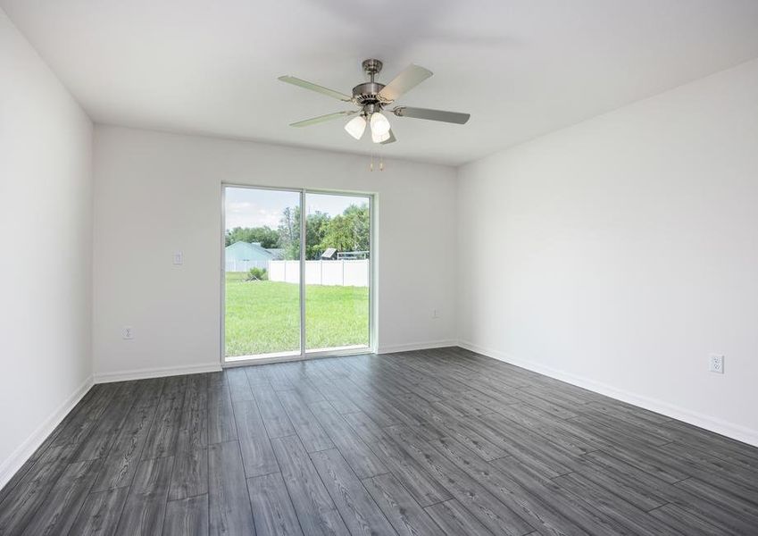 Sliding glass doors to the back yard