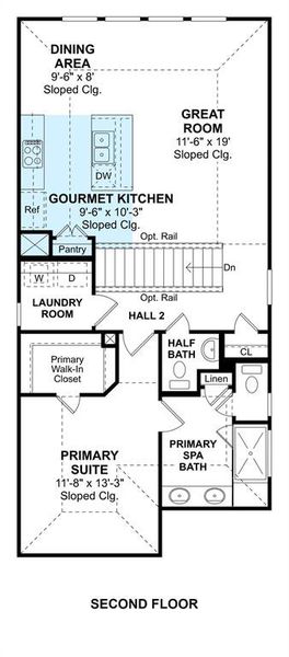 The Reagan floor plan by K. Hovnanian Homes. 2nd Floor shown. *Prices, plans, dimensions, features, specifications, materials, and availability of homes or communities are subject to change without notice or obligation.
