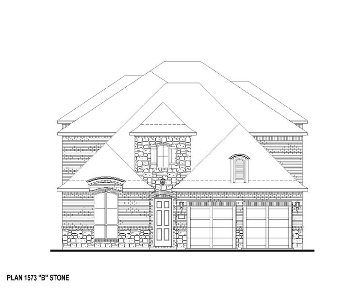 Plan 1573 Elevation B w/ Stone