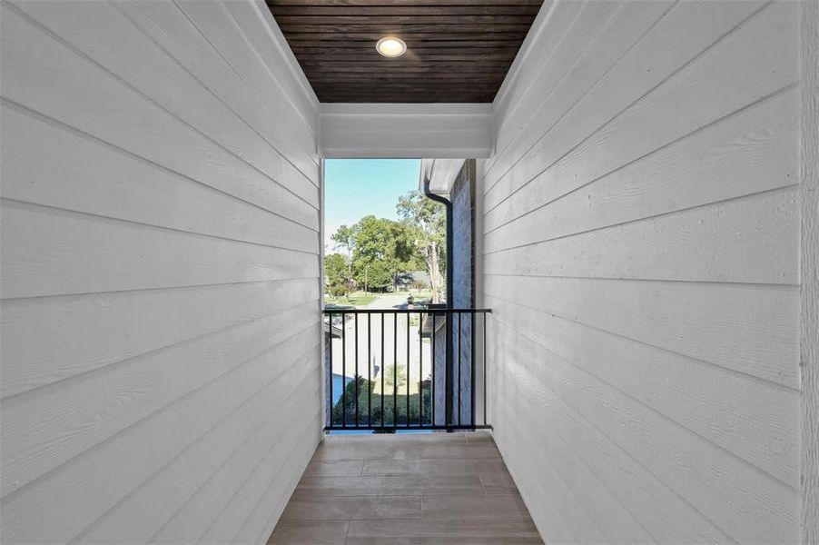 Private balcony space off of the primary bedroom.