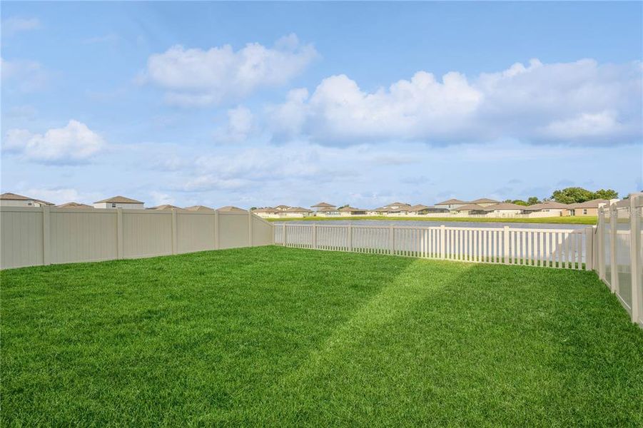 Large Fenced-In Lake Front Backyard