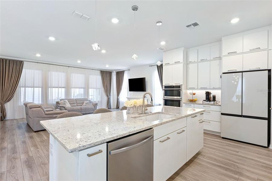 Large kitchen island with an oversized sink