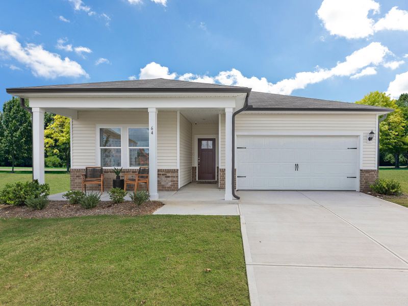 Front exterior of the Chandler floorplan at a Meritage Homes community in Angier, NC.