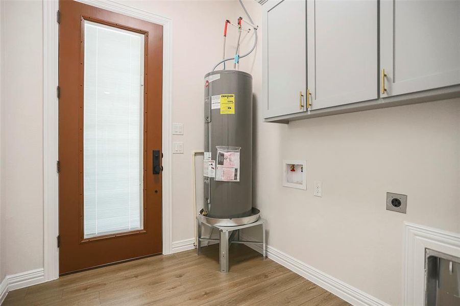 Utility room with water heater