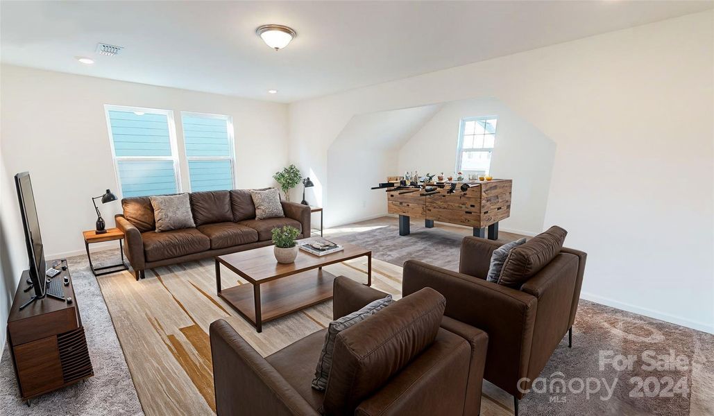 Loft shown with virtual staging