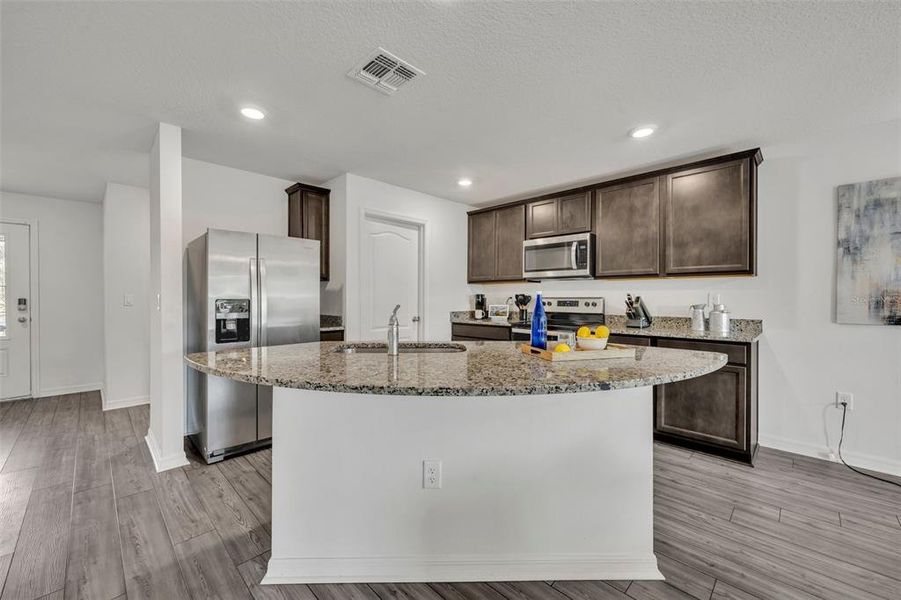 Huge kitchen island that can double as a breakfast bar