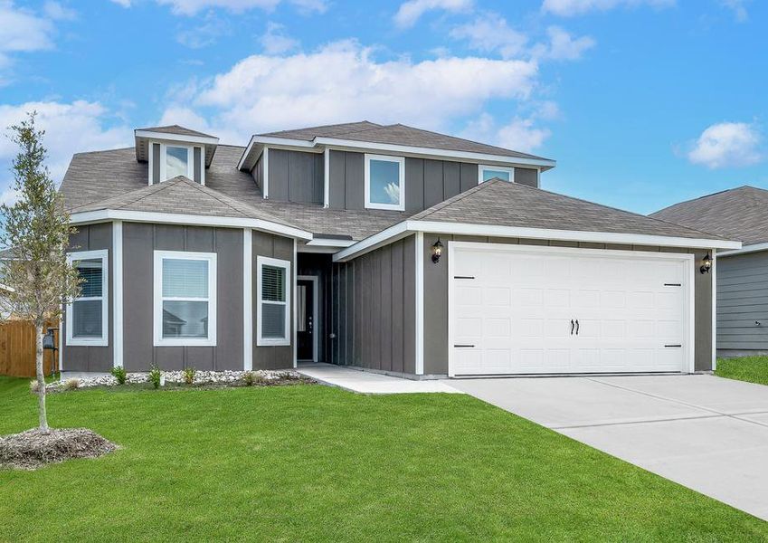 The Cypress floor plan has a wonderful two-car garage attached.