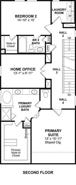 The Penelope floor plan by K. Hovnanian Homes. 2nd Floor shown. *Prices, plans, dimensions, features, specifications, materials, and availability of homes or communities are subject to change without notice or obligation.