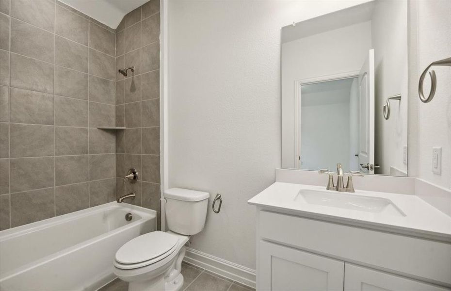 Spacious secondary bathroom*real home pictured