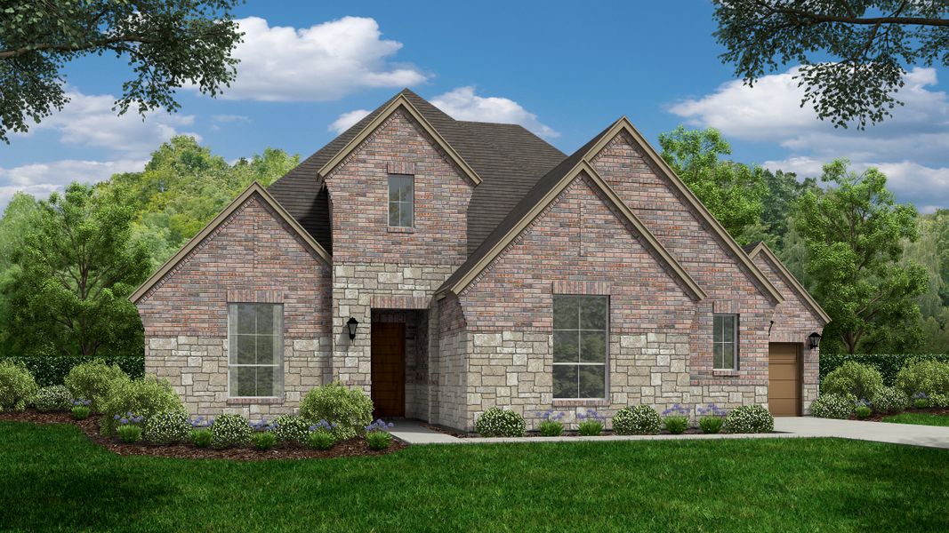 Plan 815 Elevation D with Stone