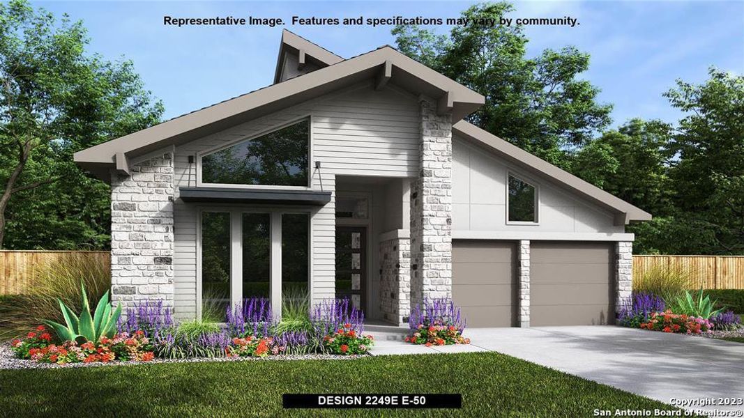 New construction Single-Family house 1831 Cowbird Avenue, New Braunfels, TX 78132 Design 2249E- photo