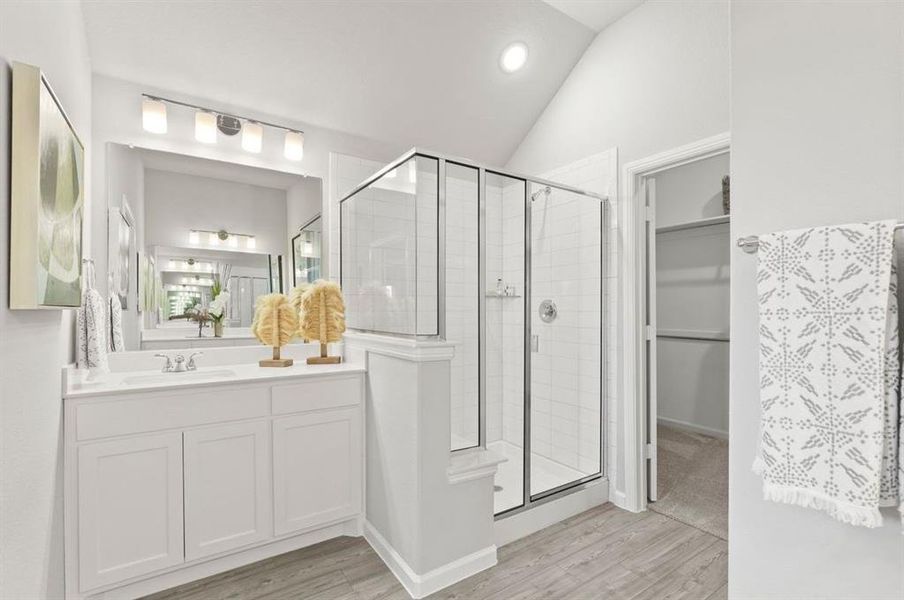 Primary Bathroom in the Diamond home plan by Trophy Signature Homes – REPRESENTATIVE PHOTO