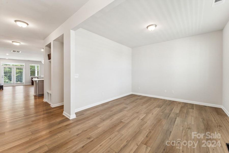 Foyer and home office or playroom main floor