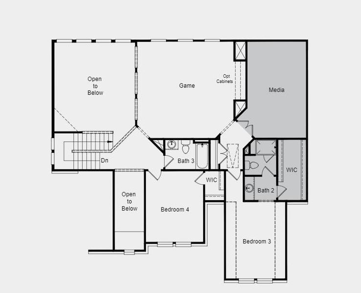 Structural options added: first floor guest suite, extended owner's suite, tub and shower in owner's bath, study, second floor media room.