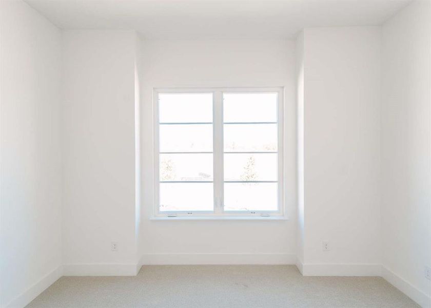 Unfurnished room with light colored carpet and plenty of natural light