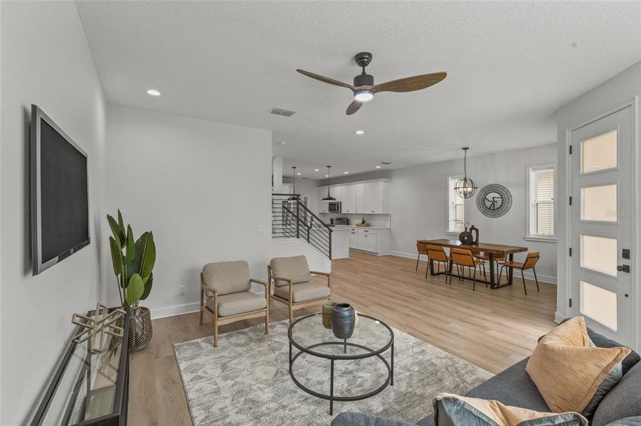 Living Room into Kitchen and Dining