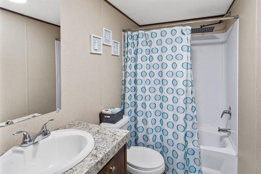 Bathroom #2 - Both bathrooms are equipped with tub-shower combos, providing versatility for both quick showers and relaxing baths.