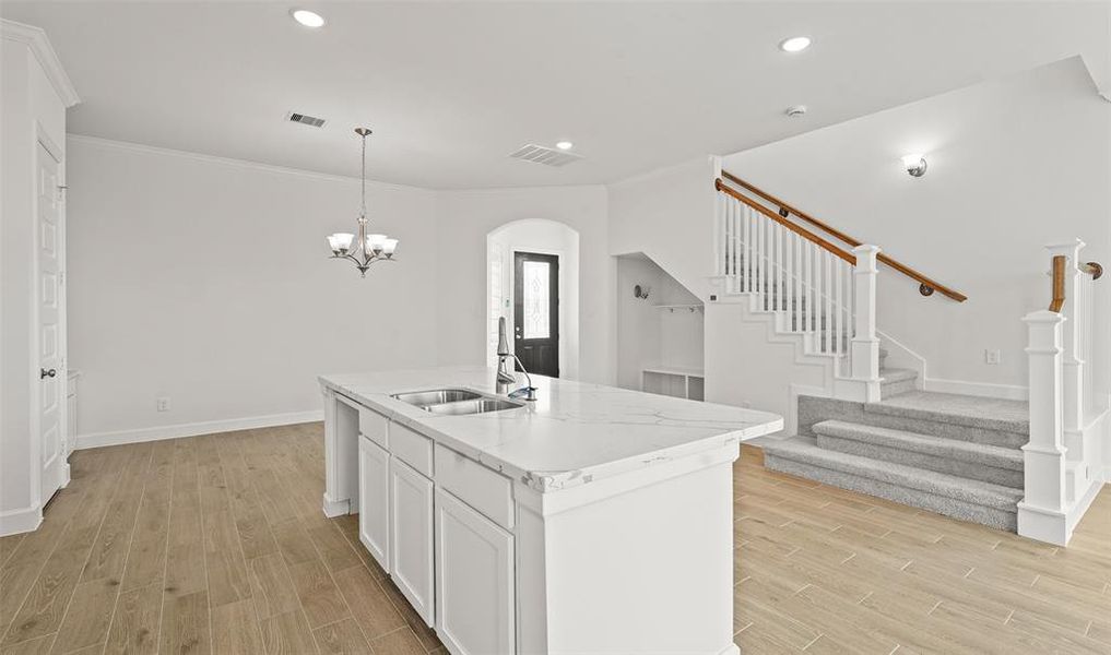 View of kitchen and dining area